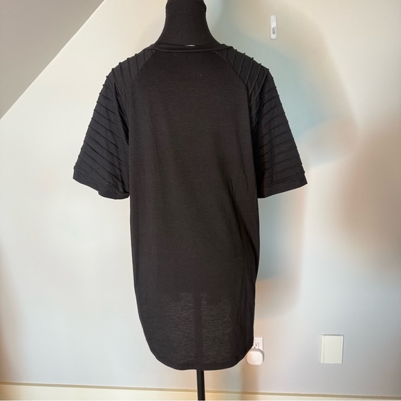COOFANDY Black Tee T-Shirt Raglan Pleated Sleeves Size XL - Picture 6 of 8